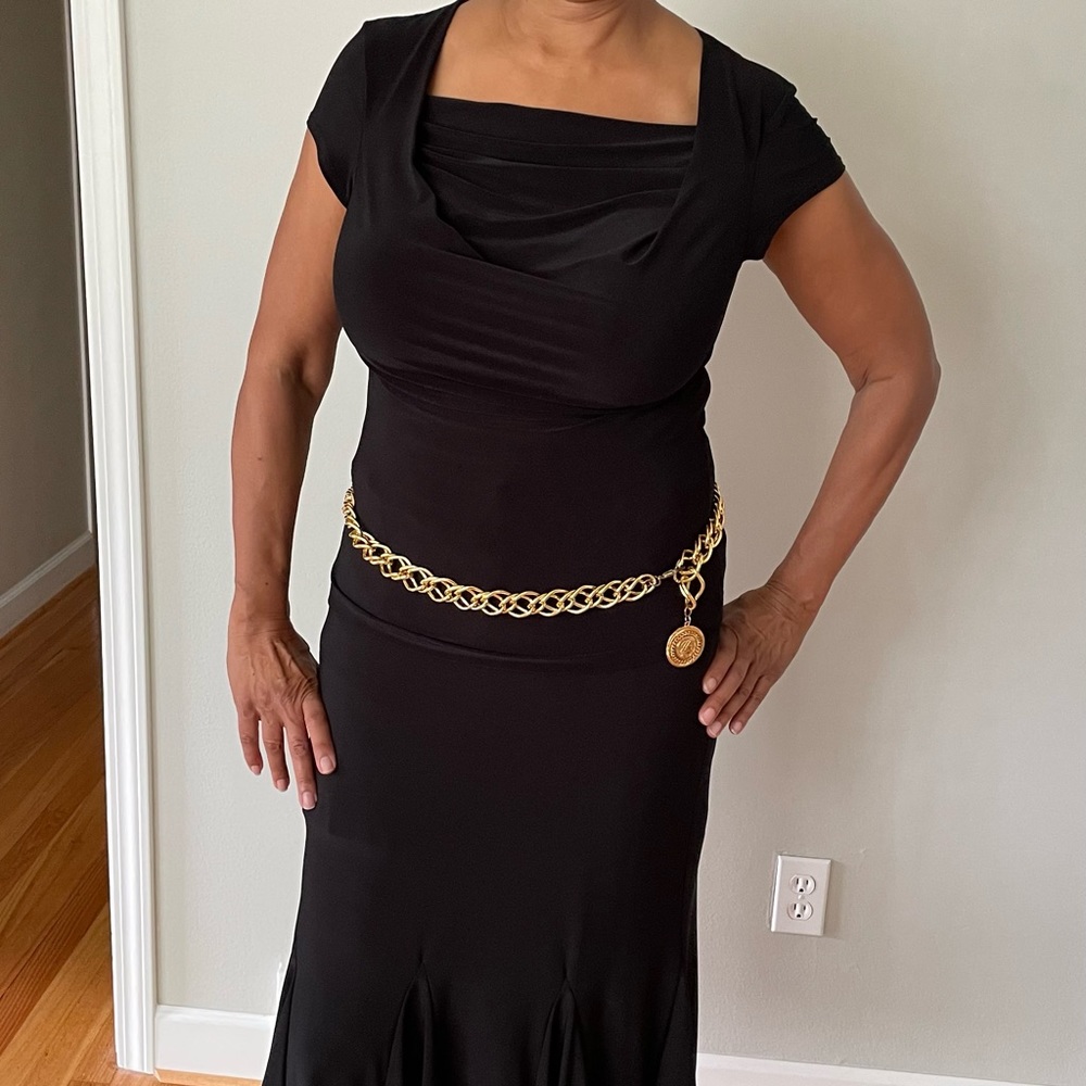 Saint Tropez West 2-piece black skirt set size medium, polyester blend